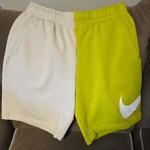 Nike Mens Split Shorts - Cream and Yellow